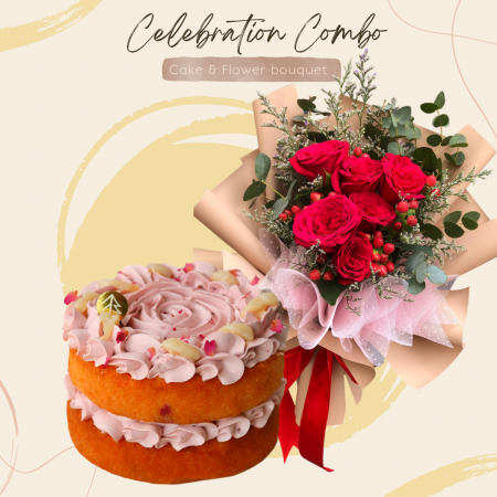 Celebration Bundle (Cake+ Rose Bouquet)